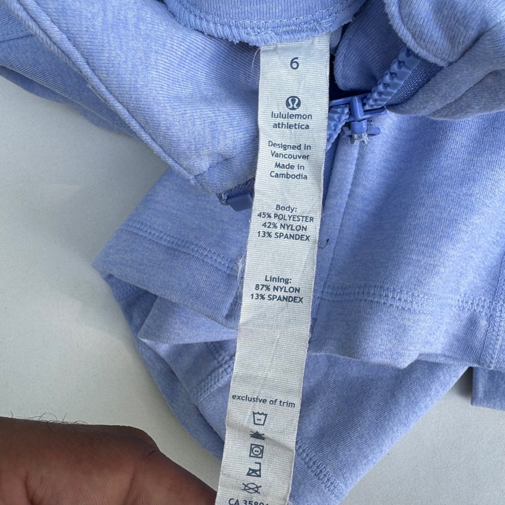 Lululemon Define Jacket Heathered Peri Purple Size 6 Full Zip Yoga Activewear - Picture 5 of 5